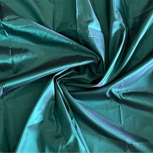Green Shiny Solid Print Satin Taffeta Fabric